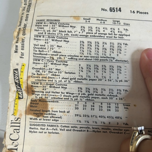 4/$50 McCall 6614 Kids Halloween Witch Costume - Angel size 2-12 🪡 - Picture 5 of 6